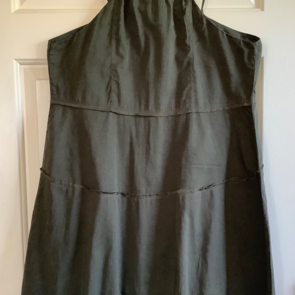 Ralph Lauren Denim & Supply Hi-Low Hem Cotton Midi Dress Ruffle Hem Olive SZ M - Picture 6 of 14